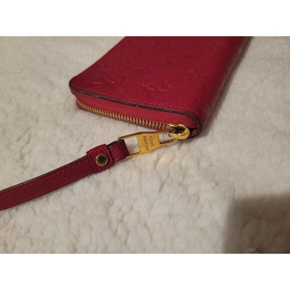 Authentic Louis Vuitton Monogram Implant Zippy Wallet Red - Picture 2 of 14